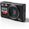 Dpofirs Fotocamera Doppio Schermo 5K, Fotocamera Digitale da 80 MP con Webcam WiFi Zoom 18x per Vlogging, Tipo C, Supporto Scheda SD da 256 GB (BLACK)