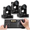 Chameye Telecamera PTZ NDI 60FPS 4K Zoom ottico 20x 4KP60 AI Auto-Tracking, HDMI/USB/3G-SDI/LAN/PoE, C520x3+ Controller per Telecamera PTZ NDI