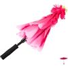 BRIGHTFUFU Ombrello di Stoffa Decorativo Peonia per Danza Accessorio Fotografico in Metallo Motivi Delicati per Cosplay e Natale