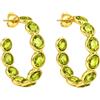 Tibetan Silver Orecchini a Cerchio Donna Peridoto Vermeil Oro, Gioiello Artigianale con Pietra