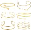 Yeomju Bracciale in oro da donna, 6 pezzi, regolabile, placcato oro 14 carati, design minimalista per feste e occasioni speciali, gold, L