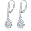 MICSAVI Orecchini Zircon da Donna in Argento 925, Pietre Pendenti rotondi/a forma di cuore/a forma di fiore/ovali/a goccia/quadrati, Gioielli per Moglie Mamma Fidanzata