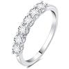 JewelryPalace 0.6ct Anello Half Eternity Donna placcato oro bianco 14K con Creato Moissanite, Anelli Donna placcato oro bianco 14K con 6 Pietre a Taglio Rotondo, Fede Nuziale Matrimonio 22