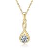 PAKORIO Collana moissanite twist elegante donna, 1ct VVS1, placcata oro 14K minimalista, ipoallergenica, catena regolabile 40-45cm, anti-ossidazione, regalo(Trasparente)