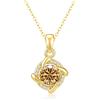 PAKORIO Collana rotonda moissanite elegante romantica donna, 1ct VVS1, placcata oro 14K, ipoallergenica, catena 40-45cm, anti-ossidazione, regalo(Oro)