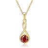 PAKORIO Collana moissanite twist elegante donna, 1ct VVS1, placcata oro 14K minimalista, ipoallergenica, catena regolabile 40-45cm, anti-ossidazione, regalo(Rubino)