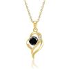 PAKORIO Collana curva moissanite elegante donna, 1ct VVS1, placcata oro 14K, ipoallergenica, catena 40-45cm, anti-ossidazione, regalo(Nero)