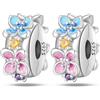 CYCUFF Charm distanziatore con clip per braccialetto in argento Sterling 925, con luna stella, zirconia cubica pavé, chiusura a clip, perla con fermaglio, regalo per donne, 0.14~0.18 inches, Argento