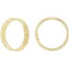 DelPia, Anello a Tre File Diamantato in Oro Giallo 18kt e Argento Sterling (misura 17)
