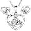 LYL.Adorer Set Gioielli Cuore in Platinato con Moissanite 1 Carato | Collana e Orecchini 925 Argento Sterling per Donna | Regalo Elegante in Cofanetto