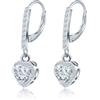 MICSAVI Orecchini Zircon da Donna in Argento 925, Pietre Pendenti rotondi/a forma di cuore/a forma di fiore/ovali/a goccia/quadrati, Gioielli per Moglie Mamma Fidanzata