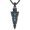 Friggem Collana Frecce, Ciondolo Turquoise Frecce Nodo celtico in Argento Sterling 925, Collane Vichinghe con Gioielli Amuleto Regali per uomini e donne