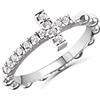 Anellissimo Anello Croce Rosario Donna Argento 925 con zirconi -