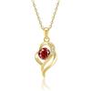 PAKORIO Collana curva moissanite elegante donna, 1ct VVS1, placcata oro 14K, ipoallergenica, catena 40-45cm, anti-ossidazione, regalo(Rubino)