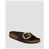Birkenstock Ciabatte Da Donna Birkenstock Madrid Big Buckle Oiled Leather Narrow