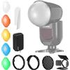 NEEWER Kit di Accessori per Flash a Testa Tonda Z1 (Speedlite Z1-S/Z1-N/Z1-C),Barndoor,Griglia ad Alveare,Filtri Colorati in Gel,Diffusore a Cupola,Pannello Diffusore,Diffusore a Rimbalzo,Borsa,GM-M1