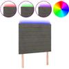 vidaXL Testiera LED grigio scuro 100x5x118/128 cm velluto