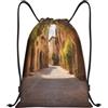 HLBSDM Borsa sportiva a coulisse a righe arancioni, sacca da palestra, zaino da yoga per adulti, 14x16,9 pollici, piccola