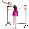 GYMAX Sbarra Danza Classica Portatile per Bambini ed Adulti, Barra per Danza Libera con 4 Posizioni Regolabili in Altezza, Doppia Barra per Casa e Palestra, 121 x 75 x 121,5 cm