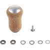 Tufgo Manopola per mulinello da pesca per mulinelli da baitcasting Daiwa, impugnatura antiscivolo in sughero con cuscinetti e viti, kit pulsante modificato (nero)