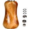 Vilgftyiet Pomello per mulinello da pesca in legno massello naturale con braccio in metallo, impugnatura modificata per mulinelli da lancio 500-3000, albero da 4 mm, marrone (1 set verde)