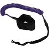 ZMellifluent Corda per piedi da surf da 7 mm 10 piedi, regolabile, in TPU elastico, per tavola da surf, guinzaglio per stand up paddle (Azzurro trasparente)
