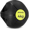 Spokey GRIPI palla pesi 4-10 kg riempita con sabbia pesante per uomini e donne, palla medica con maniglie - un sostituto per manubri, manubri e kettlebell
