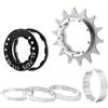 AWEUDNHI Cassette e pignoni Kit di Conversione A velocità Singola in Lega Alluminio + Acciaio Inossidabile, Nero, Rosso, Oro, Argento, 12T, 13T, 14T, Pignone Singolo Corona dentata(14T Red)
