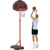 HOMCOM Canestro Portatile Canestro Basket da Esterno con Altezza Regolabile 193.5-248.5cm e Base da Riempire con Acqua o Sabbia, in Acciaio e Nylon 73x49x194-249cm