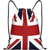 Zouey Union Jack Bandiera Britannica, Unisex String Bag Sport Gym Bag Casual Daypack Coulisse Sackpack