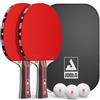 JOOLA Team Pro - Set da ping pong, 2 racchette da ping pong + 3 palline da ping pong + custodia, 6 pezzi