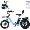 Generic Triciclo elettrico per adulti: pieghevole, con pneumatici larghi da 18, cestino portaoggetti, capacità di carico 30 kg, facile da usare in salita, comodo scooter per la spesa.