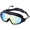 XVDRFSD Occhialini Nuoto Uomo Occhiali da nuoto con montatura grande e placcati in oro, tappi auricolari integrati, occhiali da nuoto con ampia visuale, occhiali speciali for nuoto e salti