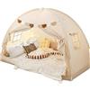 Sohodoo Tenda da letto for bambini da interno - Grande casetta da gioco con baldacchino con bandiere, regalo in stile teepee for ragazzi e ragazze(grigio)