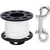 Gucagle Bobina per immersione 30m Filo 90mm Acciaio inossidabile 2 Gancio per testa Bobina per immersione per esplorazione di grotte Immersioni ricreative