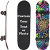 hadefa Skateboard Personalizzato con Foto e Testo, Double Kick Concave Cruiser da 31x8 (79x20cm) in Legno per Principianti, Ragazzi e Adulti, Tavola Personalizzabile per Trick e Custom Regalo