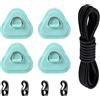 Generic Kit di toppe per tavola da paddle, 4 pezzi, resistenti alle intemperie, set di toppe con anello a D per riparazione canoa, kayak, tavola da surf, gommoni, attività all'aperto