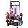 Generic Carrello portaoggetti a 3 ripiani per tappetino da yoga per casa e palestra, organizer con ganci e ruote, supporto per manubri
