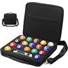 LPACXBYD Custodia Biliardo Borsa for palle da biliardo a 16 buche con maniglia for il trasporto e tracolla Custodia for imbottita in spugna Organizzatore(Black Shoulder Strap B)