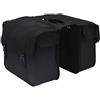 QUAHEAS Borsa da bicicletta nera in robusto poliestere 40 x 18,5 x 35 cm con design a doppia tasca per bici da città, MTB ed esterni, impermeabile, antiscivolo, comoda per escursioni e pendolari