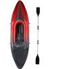 Omquot Set Kayak Gonfiabile per 1 PVC Resistente con Pavimento Rigido per la Pesca Barca Gonfiabile Portatile con Custodia (Rosso)