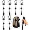 Terraxis 6 Pezzi Supporto Bastoni Trekking per Zaino, Cordino Elastico di Fissaggio per Bastoncini da Trekking e Camminata, Accessorio Zaino Outdoor per Campeggio Escursionismo Viaggio Montagna Nero Trek