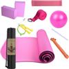 Generisch Kit da yoga per allenamento a casa, tappetino da fitness con pallina, attrezzatura fitness per donne e uomini, include fascia di resistenza in lattice, fascia elastica