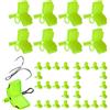 Generico Treble Hook Safety Covers - 50 Pack Fluorescent Bonnets | Protective Fish Hook Safety Caps Holder, Heavy Duty PE Lure Hooks Guards Assortment For Saltwater Fishing Tackle Box