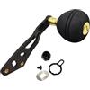 Vilgftyiet Manico per mulinello da pesca a braccio singolo, in carbonio, per manopole EVA per mulinelli Daiwa-Shimano, lunghezza 92,5 mm, distanza tra i fori 8 x 5/7 x 4 mm, nero (mano sinistra dorata)