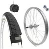 ECOVELO CERCHIO POSTERIORE 24 X 1.75 + COPERTONE BIANCONERO + CAMERA PER CITY BIKE OLANDESINA BICI CON CAMBIO 6/7 VELOCITA'