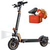 Ruitoo RT6 Monopattino Elettrico per Adulti, Batteria 48V 15.6Ah, Autonomia 50KM, Pneumatici 10", Doppia Sospensione Idraulica + Molla, Freno a Disco, LED, Pieghevole, Portata 120KG