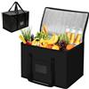 MXGHIR Borsa termica da 40 litri, morbida e isolata, con manici e cerniere, riutilizzabile, pieghevole, per picnic, consegna di cibo, campeggio, barbecue, shopping, viaggi in auto in famiglia