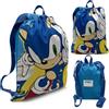 The Geeky Pop Sonic The Hedgehog - Borsa da palestra per bambini - Borsa da nuoto per piscina, palestra, spiaggia, 100% poliestere, 32 x 24,5 cm, licenza ufficiale Sega