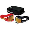 100% DUAL ARMEGA Racer Pro Pack Nero/Rosso - True Gold Mirror
